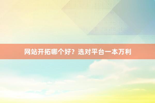 网站开拓哪个好？选对平台一本万利